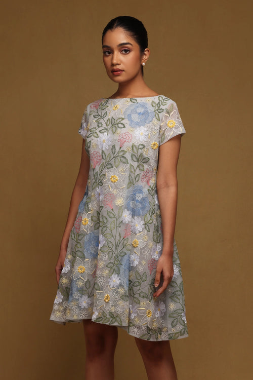 Multifloral A-Line Dress