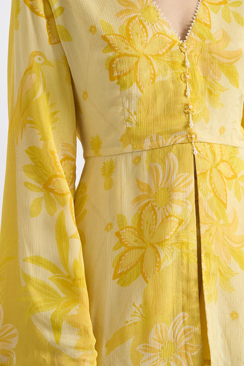 Canary Georgette Peplum Sharara Set