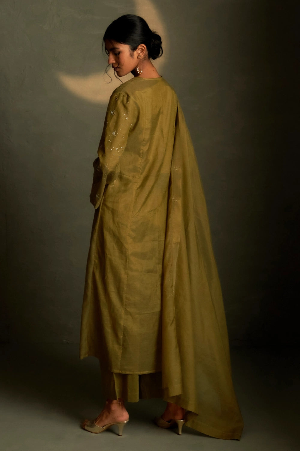 Olive Dusk Double Yoke Kurta Set