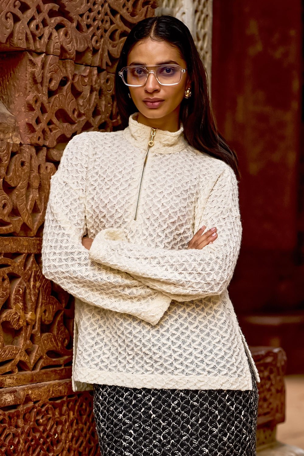 Ivory Knitted Top