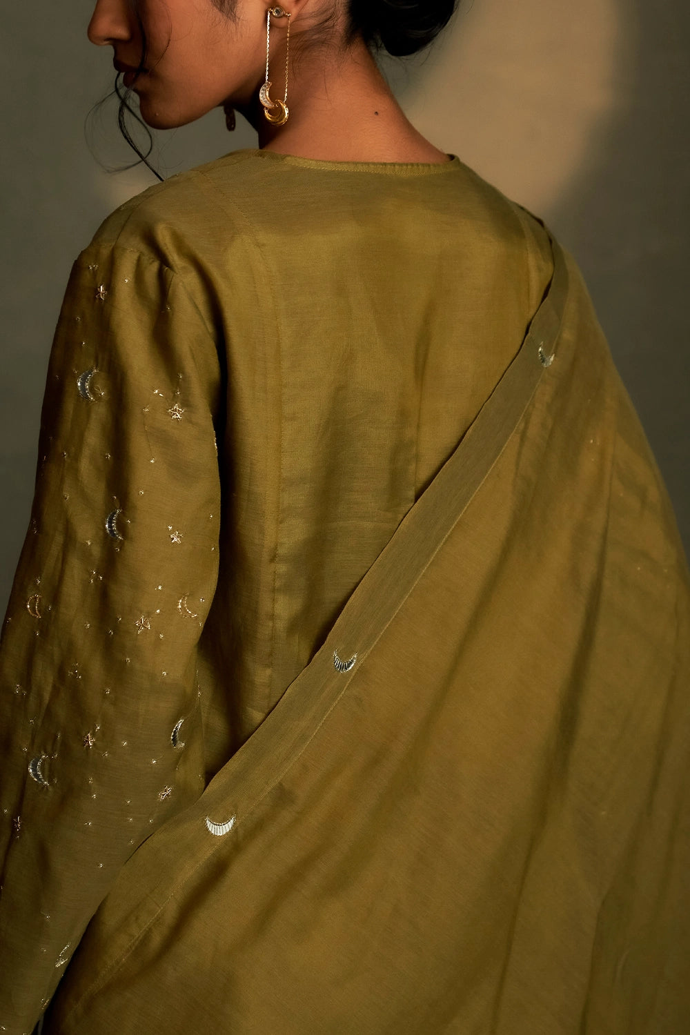 Olive Dusk Double Yoke Kurta Set