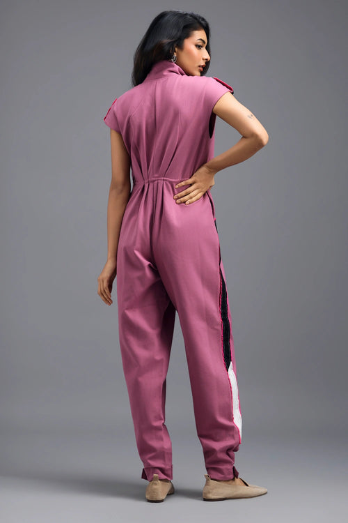 Pink Drawstring Jumpsuit