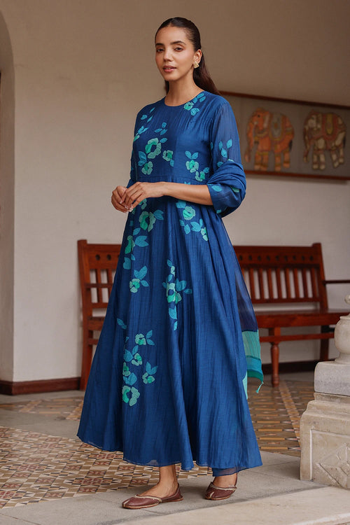 Indigo Bloom Anarkali