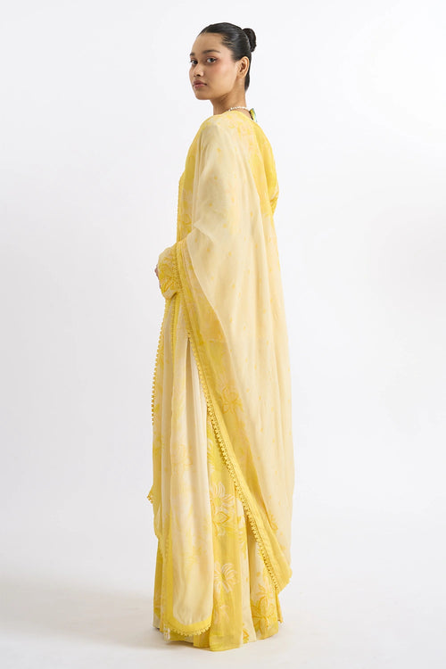 Canary Georgette Peplum Sharara Set