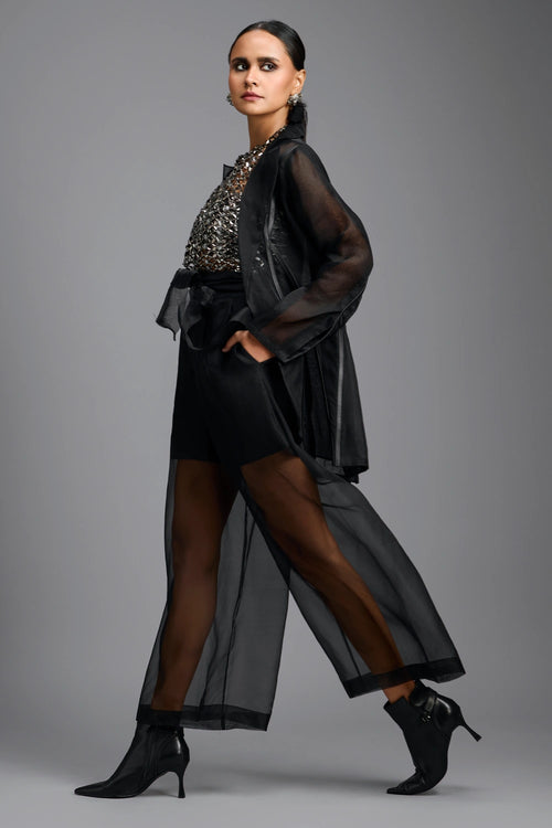 Metallic Mesh Halter Co-ord