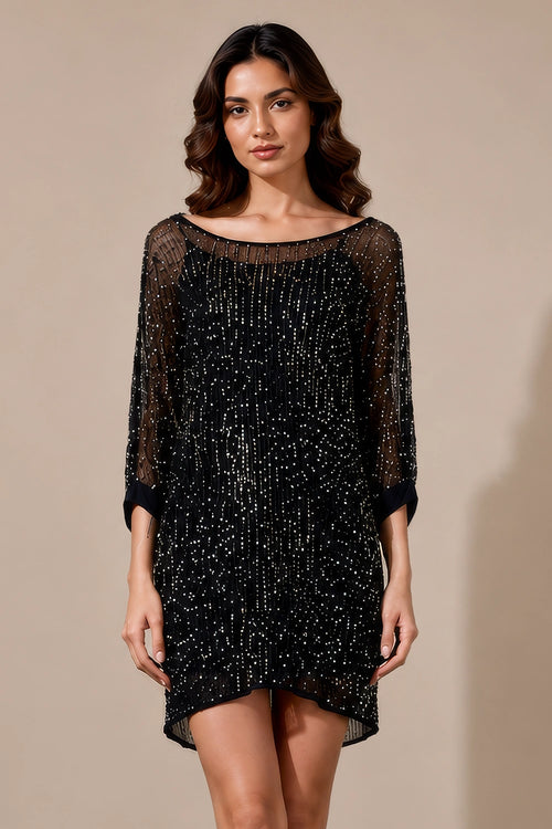 Black and Gold Broken Line Anti Fit Dress