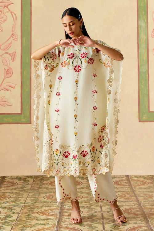 Ivory Applique Kaftan