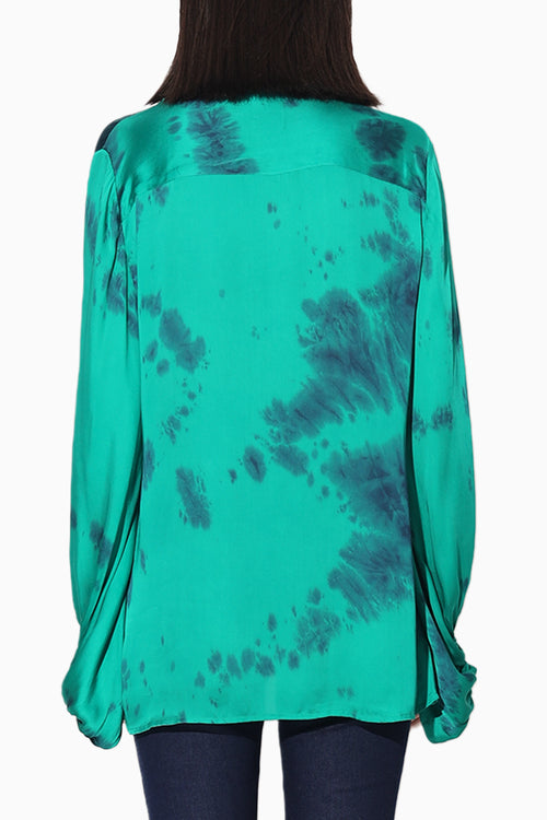 Green Orelia Balloon Sleeve Shirt