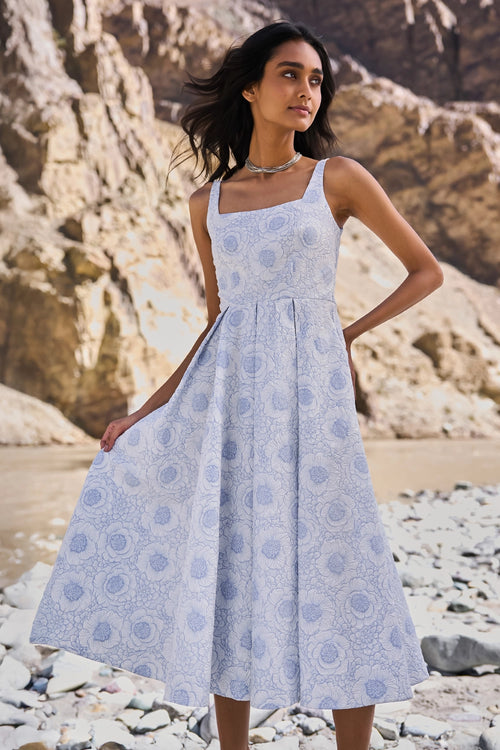 Floral Flared Midi