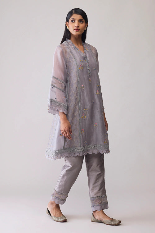 Farida Grey Kurta Set