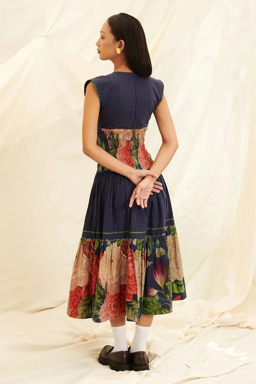Poppy Bloom Shirring Dress