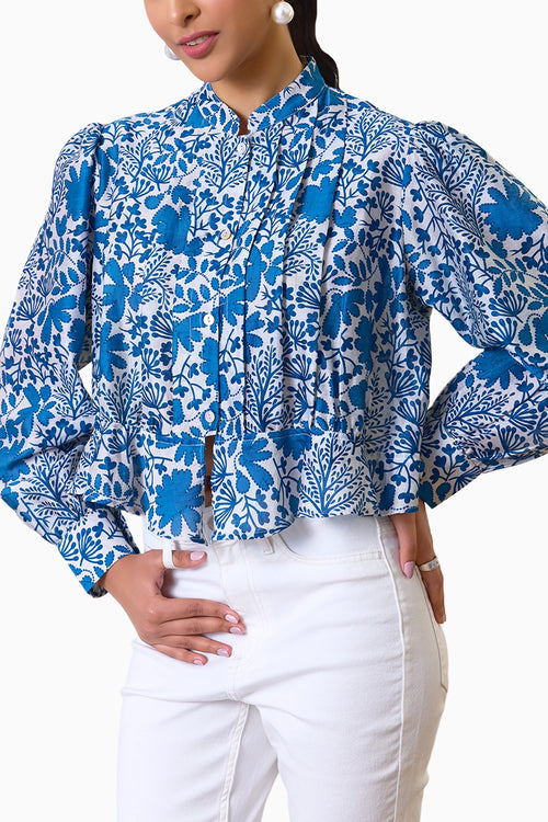 Indigo Bloom Blouse
