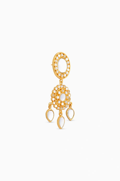 Padma Noor Danglers with Mirror Polki