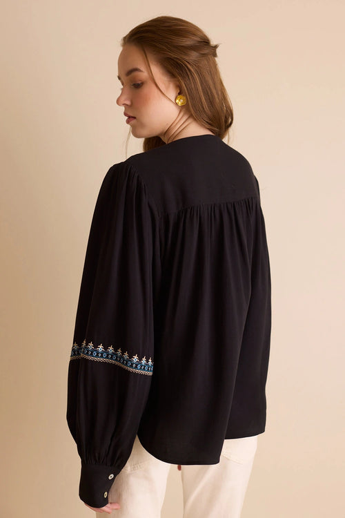 Aria Navy Blouse