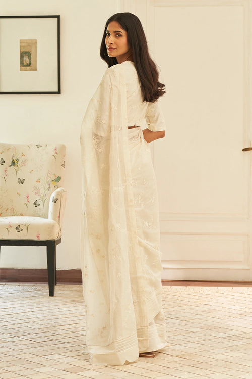 Swan Embroidered Saree