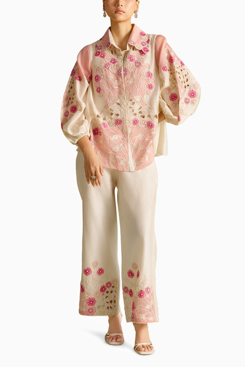Ivory & Pink Panelled Co-ord Set