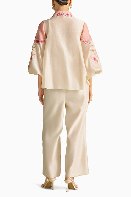 Ivory & Pink Panelled Co-ord Set