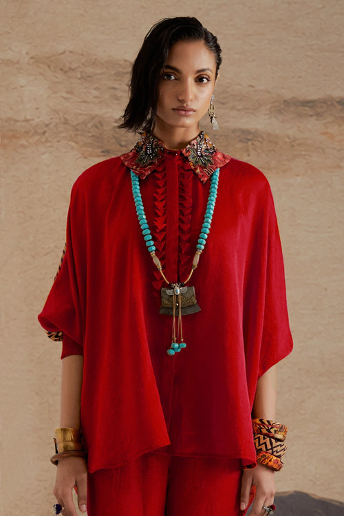 Silk Sindoor Mandala Shirt