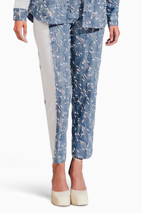 Color Block Denim Pants