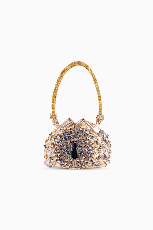 Gold Peacock Potli