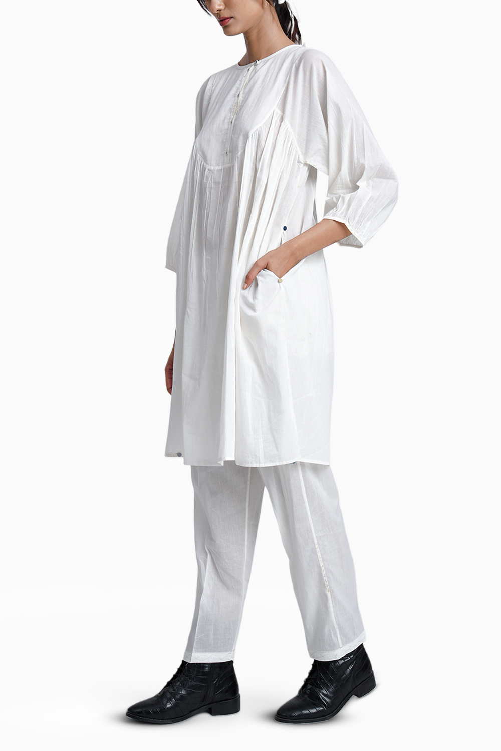 Moon White Tunic & Trousers Set