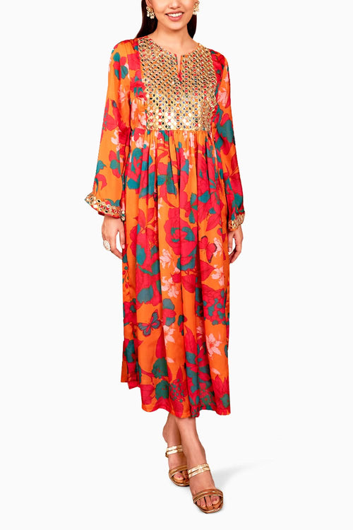 Nadine Orange Kurta Set