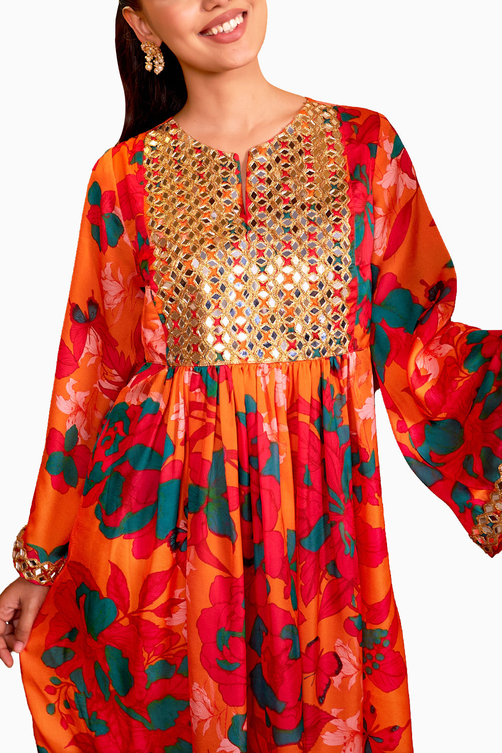 Nadine Orange Kurta Set