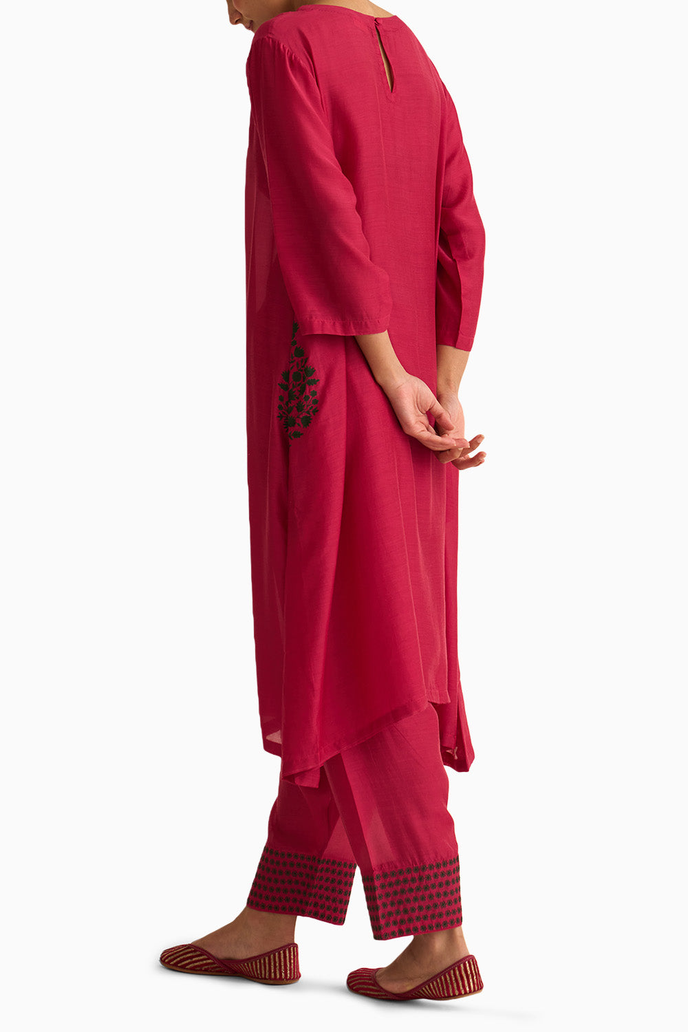 Gia Pocket Style Rani Pink Kurta Set