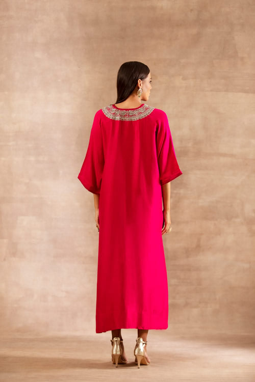 Pink Embroidered Kaftan