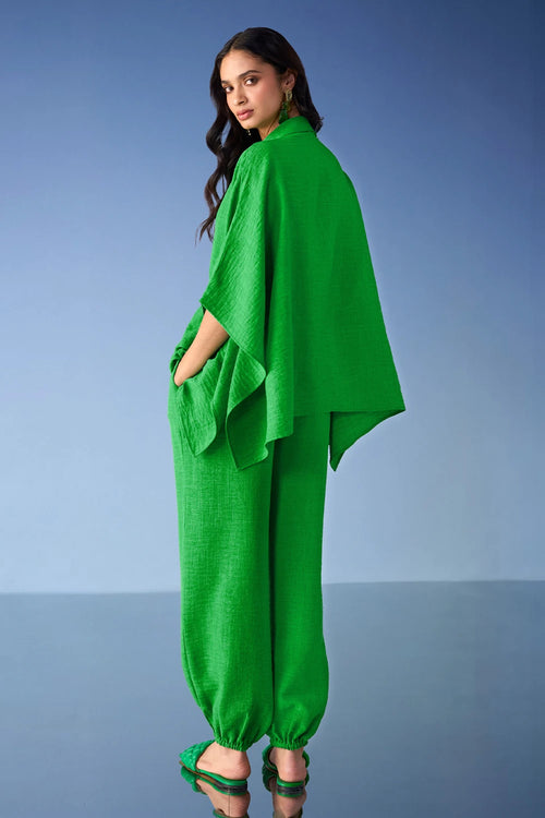 Relaxed Fit Linen-Textured Pant