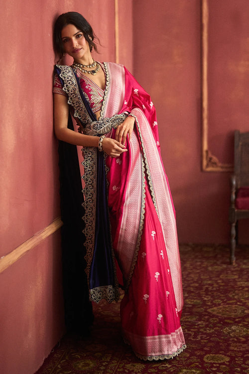 Owl Blouse with Banaras Saree