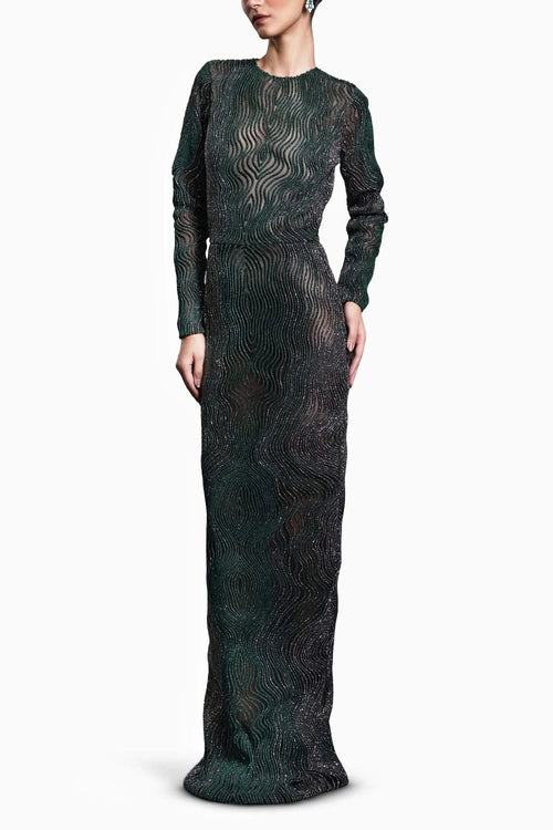 CF Emerald Drip Work Gown