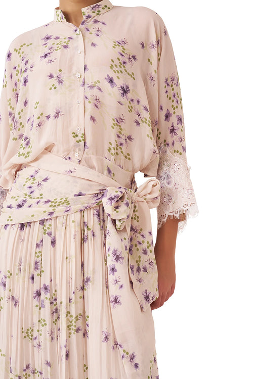 Blanche Printed Lavender Shirt