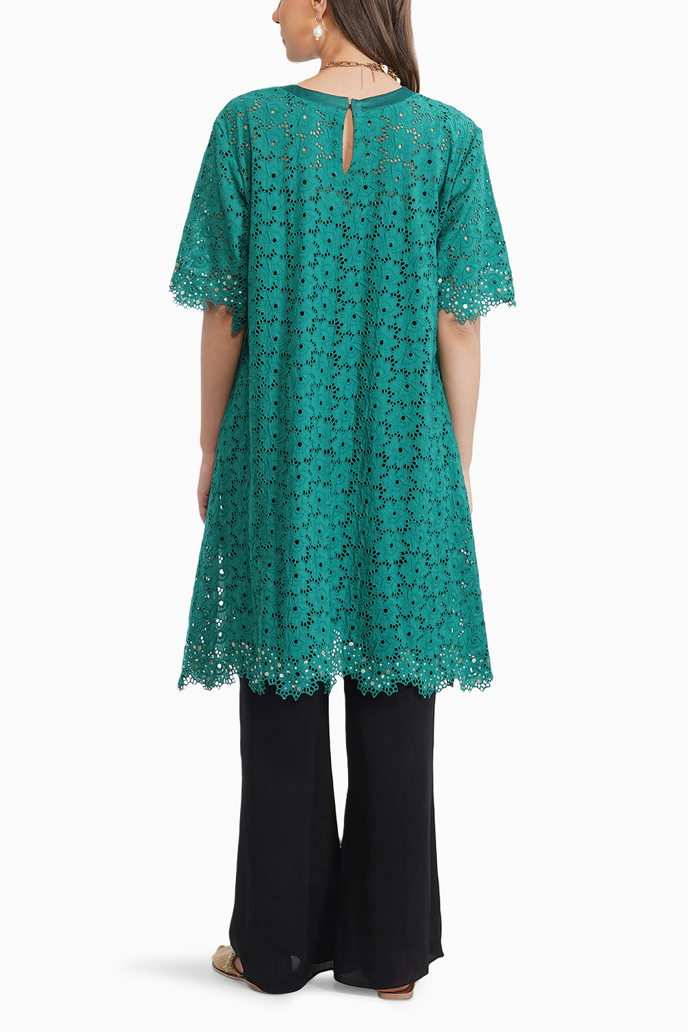 Broderie Anglaise Green Tunic Set