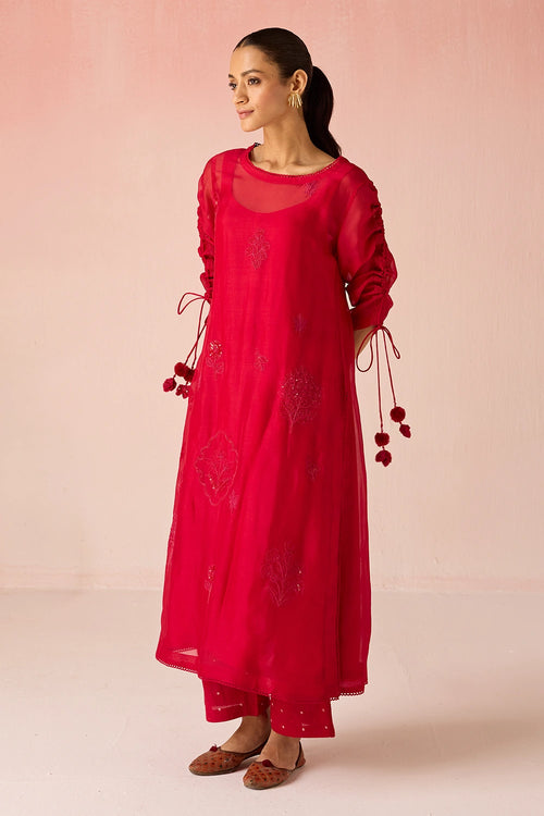 Red Ruby Bahaara Kurta Set