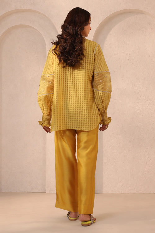 Vaayu Yellow V Neck Co-ord Set