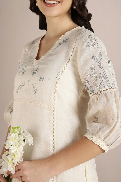 Savannah Fly Free Off-White Tunic Set
