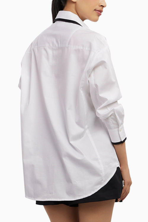 White Tuxedo Small Swarovski Heart Shirt