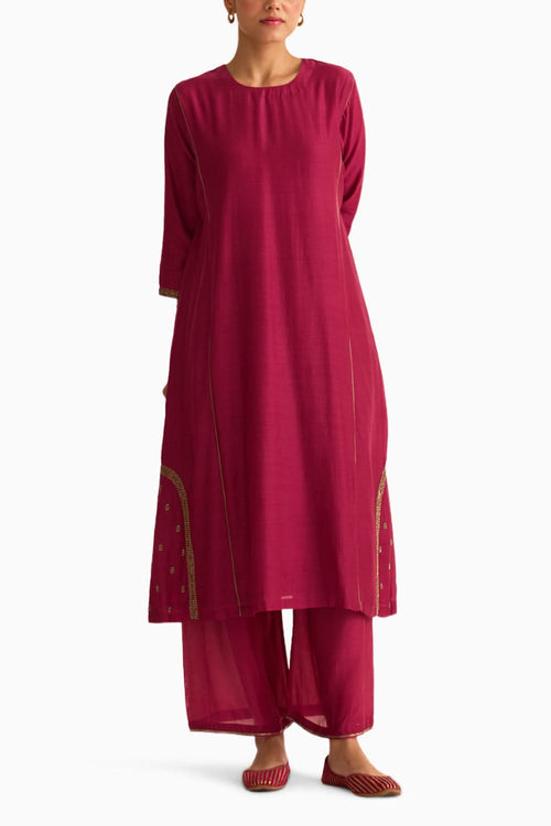 Kumud Deep Rani Pink Kurta Set with Dupatta