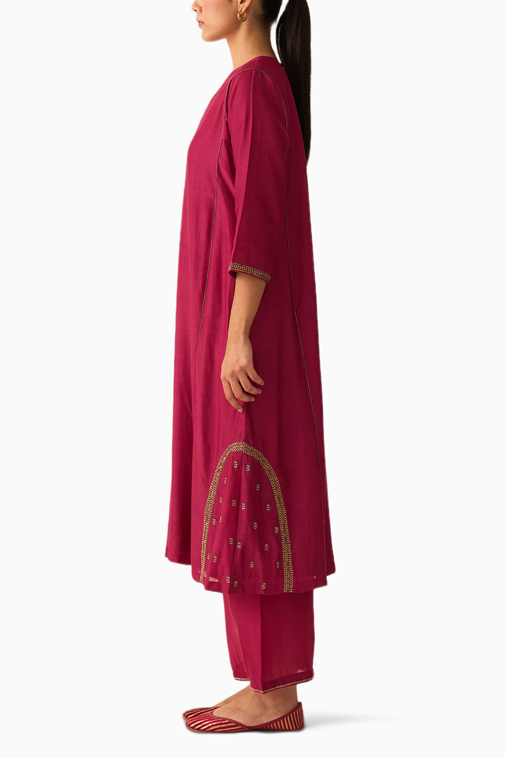 Kumud Deep Rani Pink Kurta Set