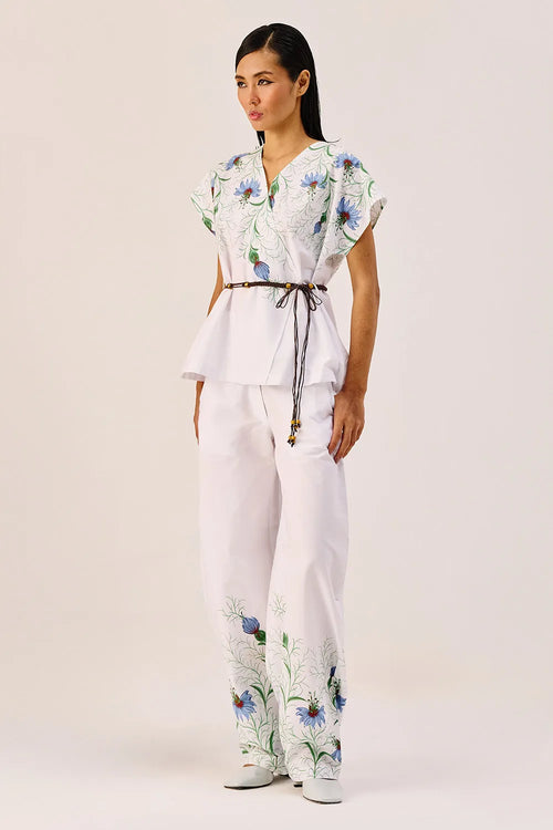 White Floral Printed Co-ord Set