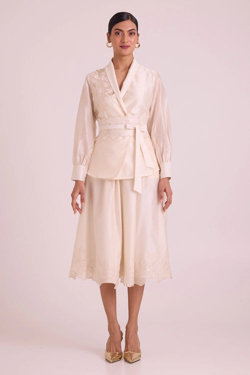 Murphy Broach Wrap Top And Skirt Set