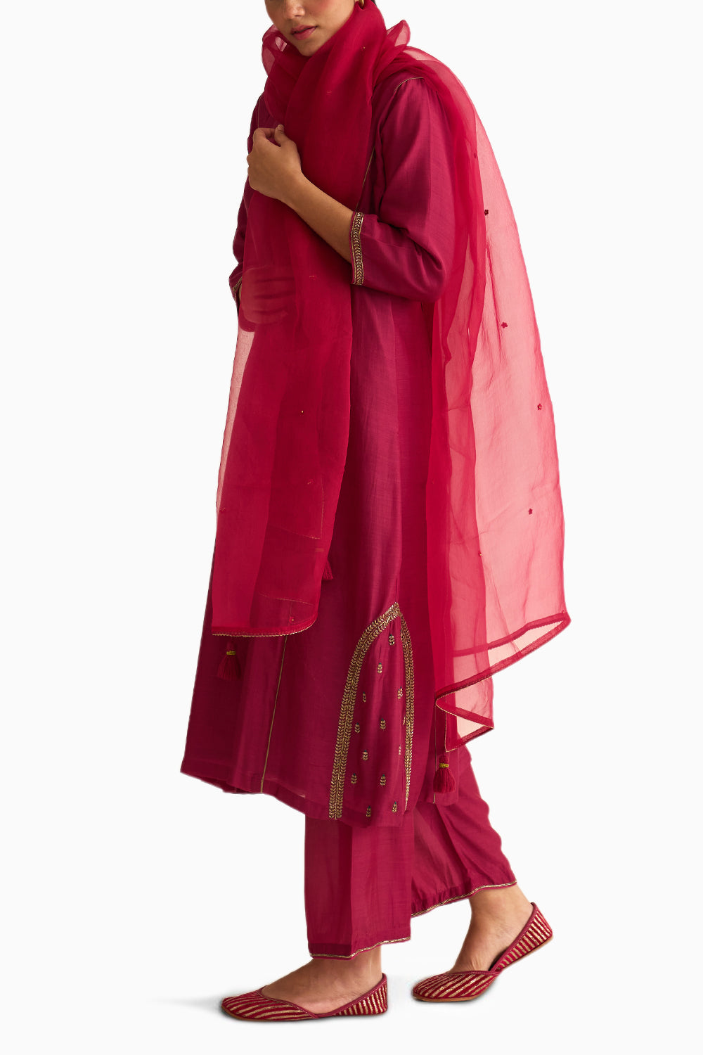 Kumud Deep Rani Pink Kurta Set with Dupatta