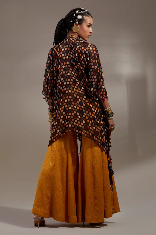Yellow Topaz Jamuni Anka Veni Dupatta Jacket Set