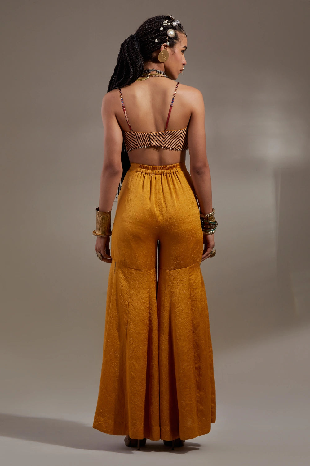 Yellow Topaz Jamuni Anka Veni Dupatta Jacket Set