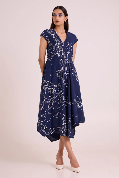 Indigo Perito Drift Midi Dress