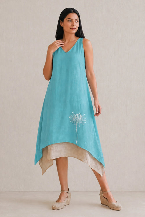 Turquoise Daisy Singapore Sling Dress