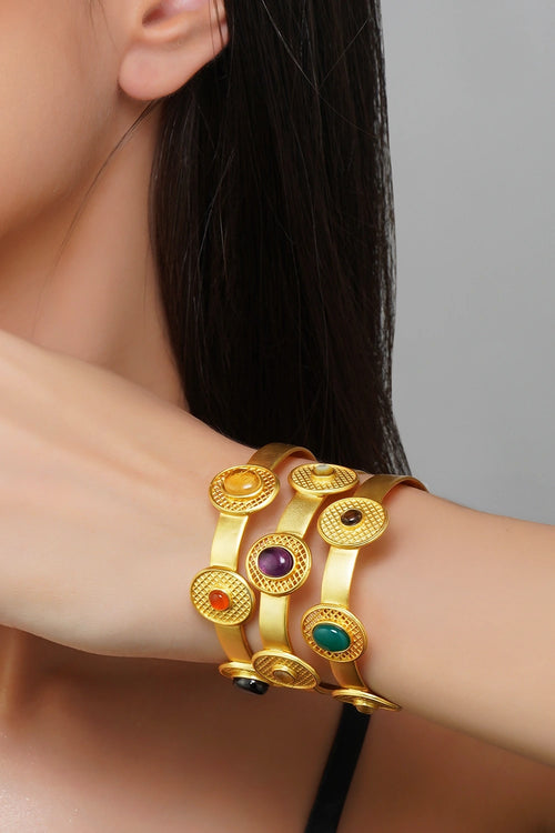 Colour Glam Navratan Cuff Bracelet