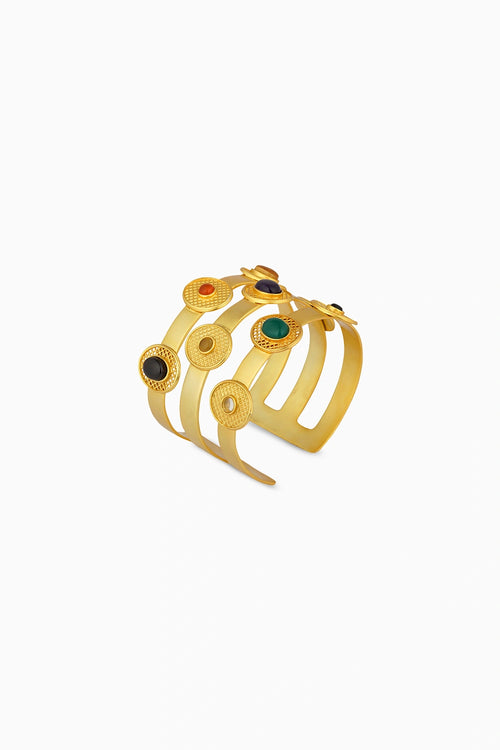 Colour Glam Navratan Cuff Bracelet