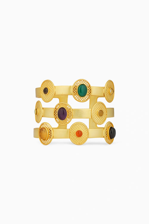 Colour Glam Navratan Cuff Bracelet
